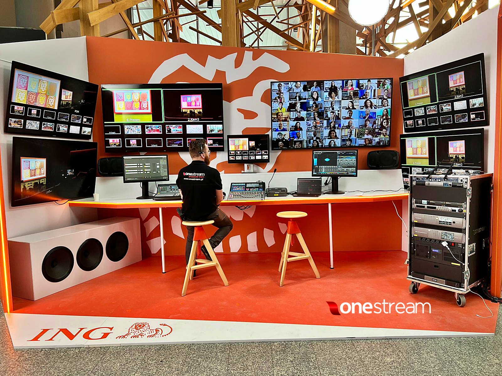 OneStream mobile flypack control room installed at an event