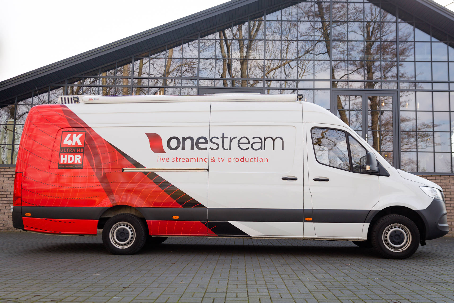 OneStream UNIT10 UHD outside broadcast van parked at a production venue in Poland